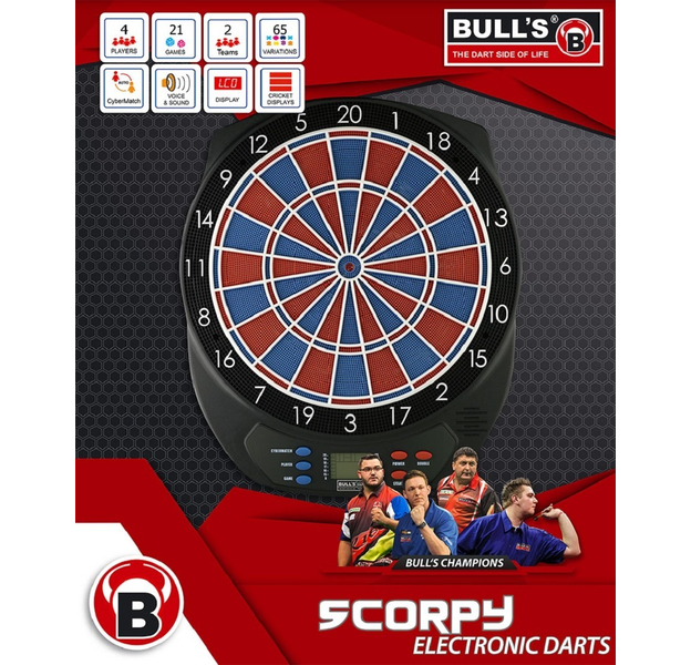 BULL Scorpy Elektronik Dartboard für Softdart Pfeile mit LCD Display, 2 image