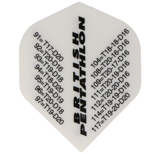 Pentathlon Dartflight Scorer-Weiß, 3 Stück, 3 image