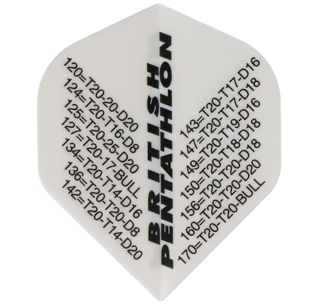 Pentathlon Dartflight Scorer-Weiß, 3 Stück, 2 image