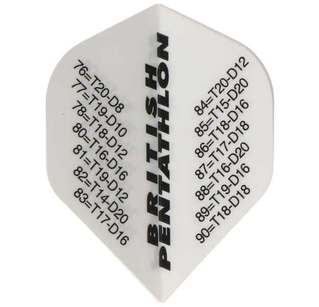 Pentathlon Dartflight Scorer-Weiß, 3 Stück, 4 image
