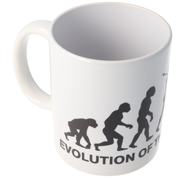 Tasse EVOLUTION OF THE DART PLAYER, Keramik, 2 image