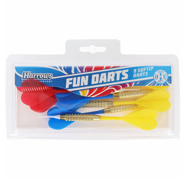 Fun Darts, 9 Softtip-Dartpfeile in rot gelb blau, 6 image