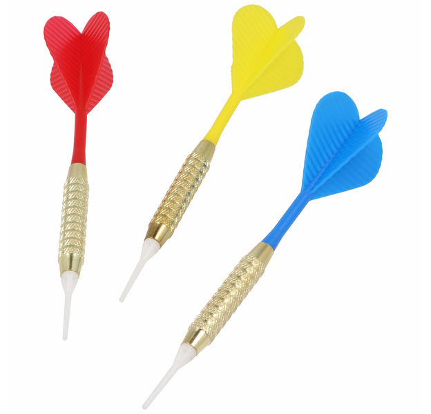 Fun Darts, 9 Softtip-Dartpfeile in rot gelb blau, 4 image