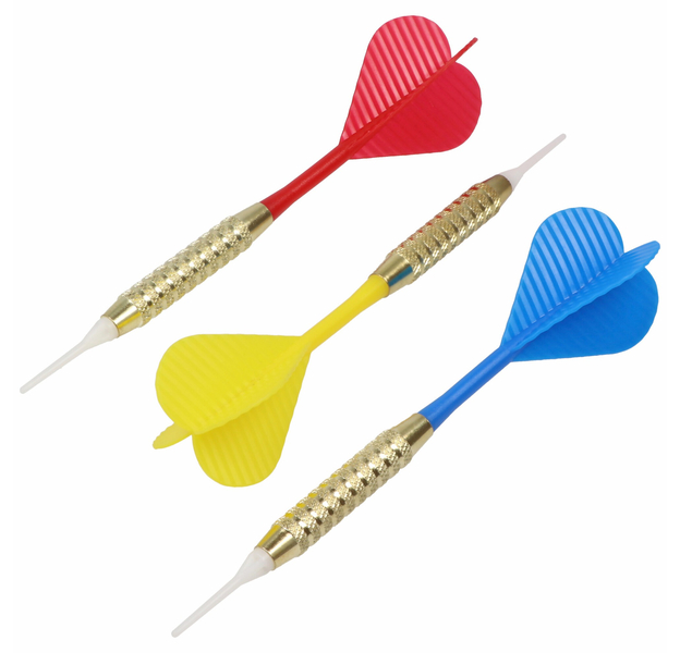 Fun Darts, 9 Softtip-Dartpfeile in rot gelb blau, 3 image