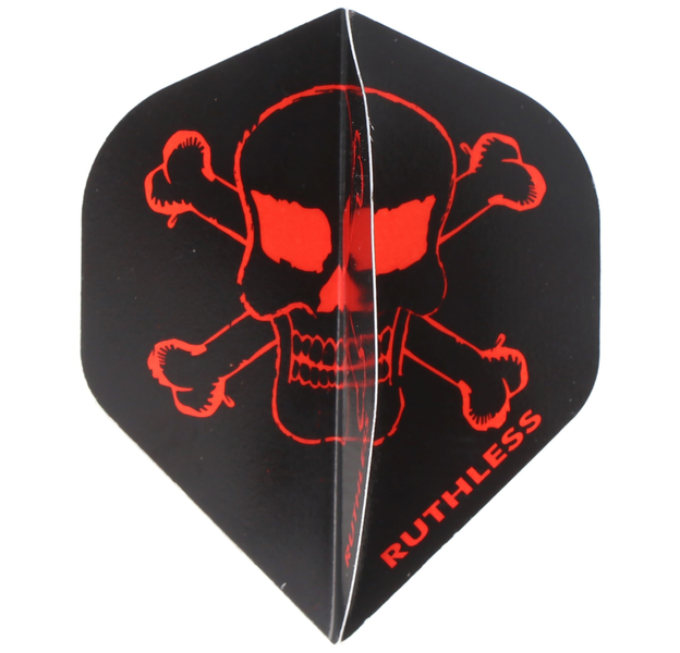 Dartflight Totenkopf schwarz rot, 3 Stück, 4 image