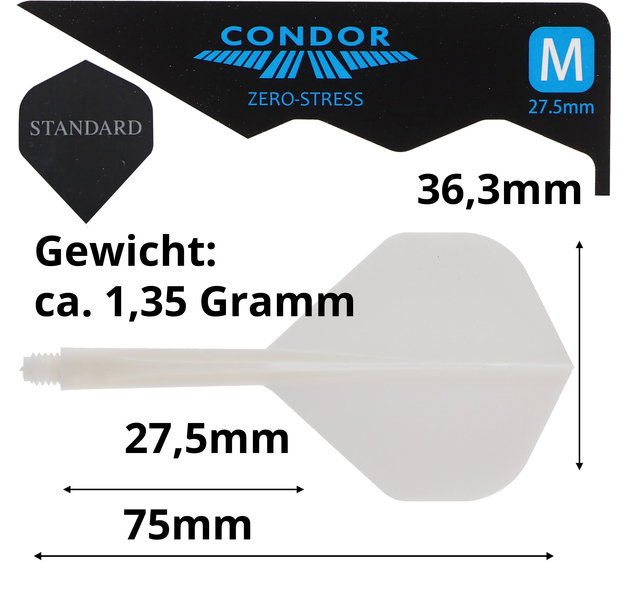 Condor Dartflight Zero Stress, Standard M, medium, weiß, 27.5mm, 7 image