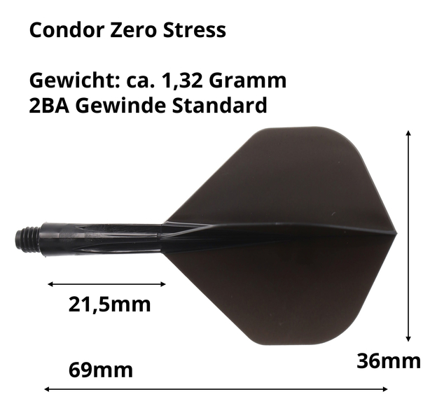 Condor Dartflight Zero Stress, Standard S, short, schwarz, Gr. S, 21,5mm, 5 image