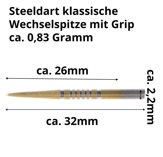 Dart CD Grip Steeldartspitzen, MK4, gold, 32mm, 6 image