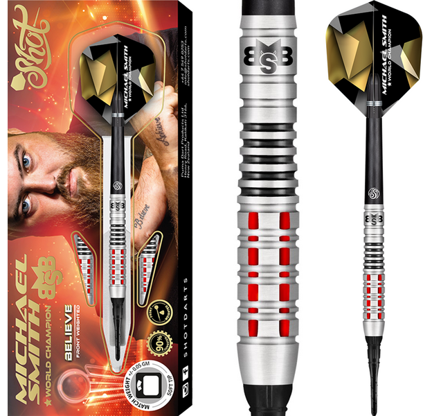 Shot - Michael Smith Believe - Softdart, Gewicht: 18