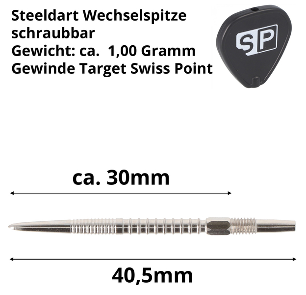 Target Swiss Steeldart-Spitzen Firepoint silber, 30mm, 5 image