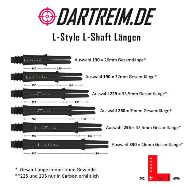 L-Style - L-Shaft Lock Straight N9 - Schwarz Rot, Länge: 190, 2 image