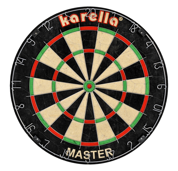 Bundle Dartboard Karella Master im Set inklusive 2 Satz Karella Steeldarts & Abwurflinie, 2 image
