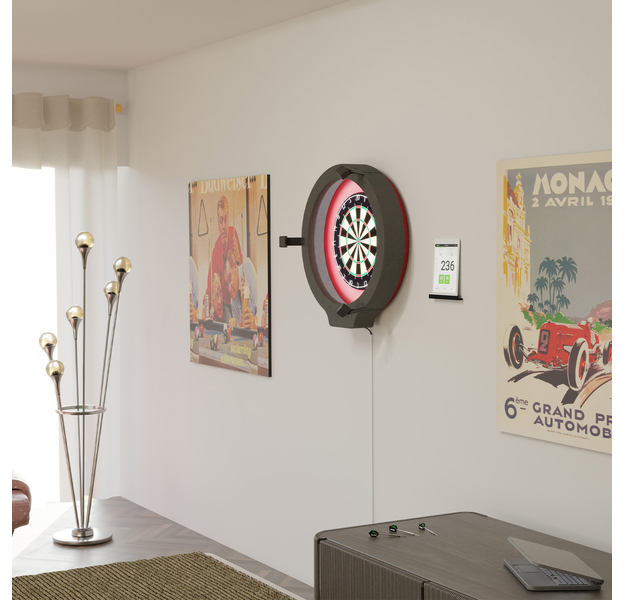 Scolia Home Spark Bundle | mit Kamera, Beleuchtung & Surround | Steeldart-Autoscoring-System, Surround Farbe: Rot, 6 image
