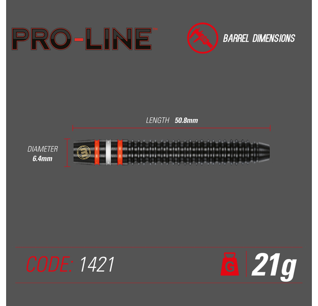 Winmau Steeldarts Pro-Line 90% Tungsten, Gewicht: 25, 4 image