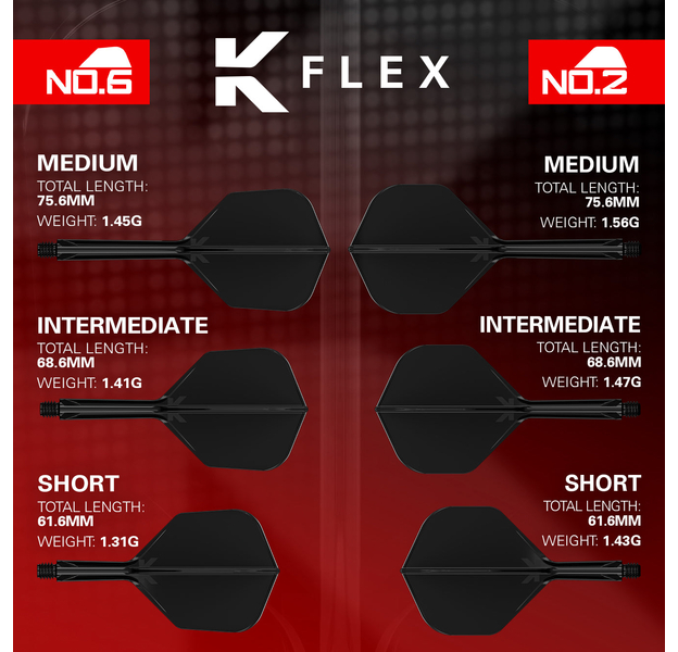 Target K-Flex Flight / Shaft System NO2 - Schwarz, Farbe: Schwarz, Shaft Länge: Short, 2 image