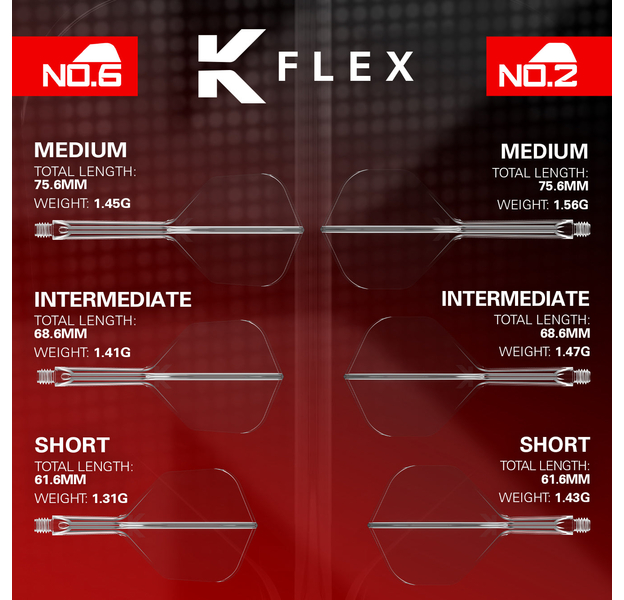 Target K-Flex Flight / Shaft System NO2 - Clear, Farbe: Transparent, Shaft Länge: Short, 2 image