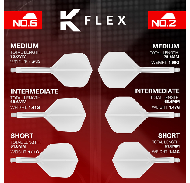 Target K-Flex Flight / Shaft System NO2 - Weiß, Farbe: Weiß, Shaft Länge: Short, 2 image