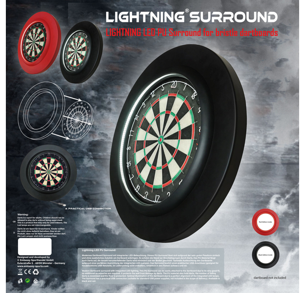 BULL'S Lightning LED PU Surround Beleuchtungssystem, Surround Farbe: Schwarz, 3 image