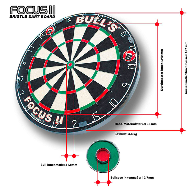 BULL'S Focus II Bristle Dartboard, 2 image