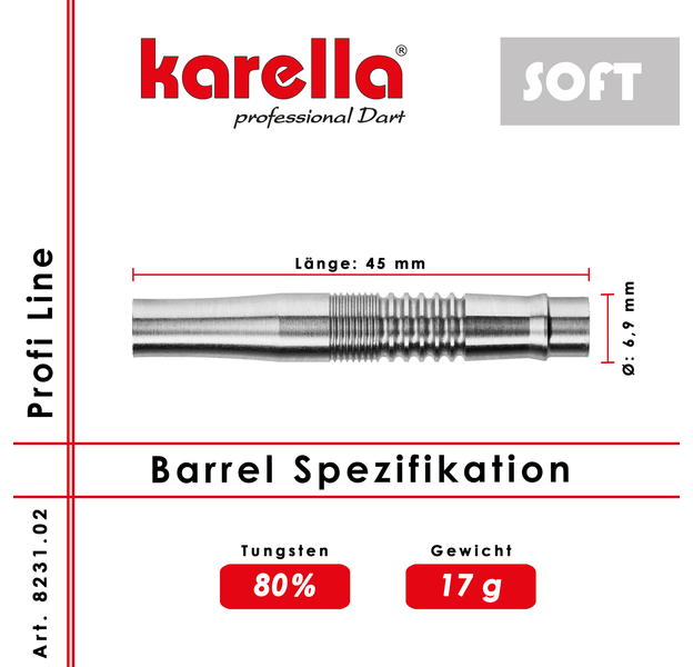 Karella Softdart Barrel "Profi Line PLS-02" 80% Tungsten 17 g, 2 image