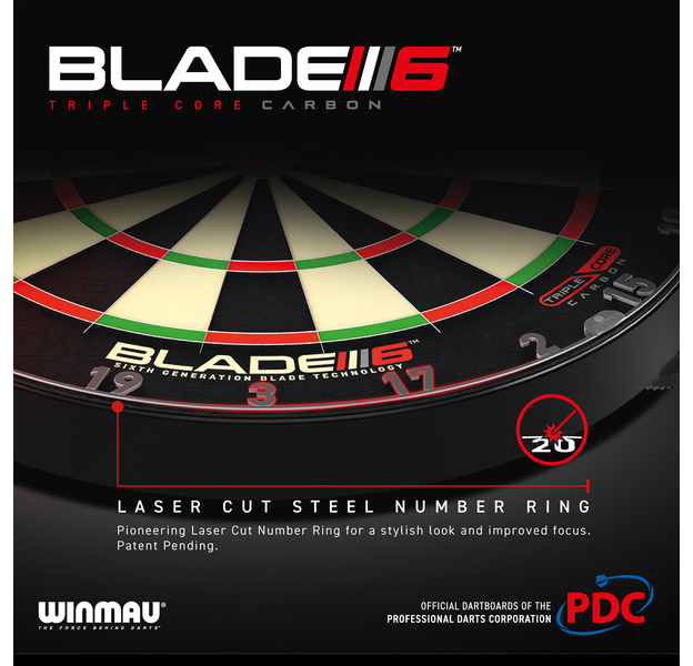 Winmau "Blade 6 Triple Core Carbon PDC" Steeldartboard, 3 image