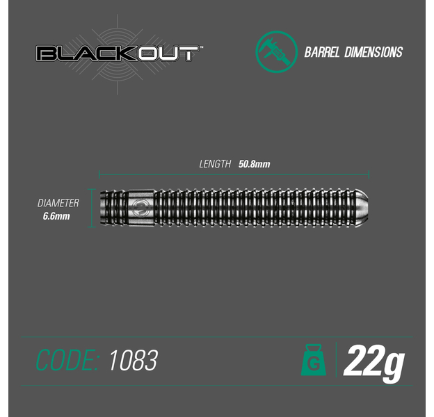 Winmau "Blackout 1" Steeldarts, Gewicht: 26, 4 image