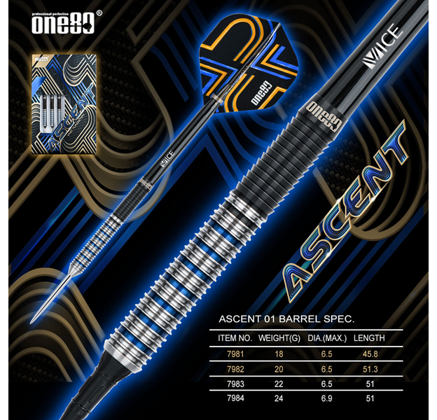 One80 - Ascent 01 -Steeldarts, Gewicht: 24, 7 image