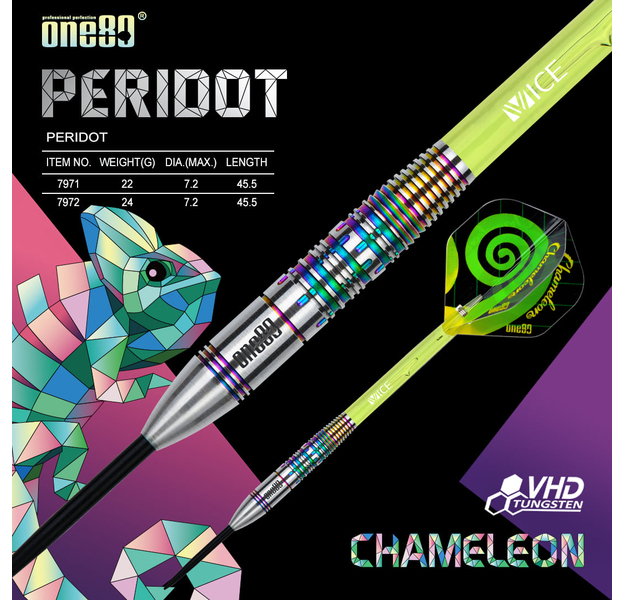 One80 - Chameleon Peridot - Steeldarts, Gewicht: 24, 8 image