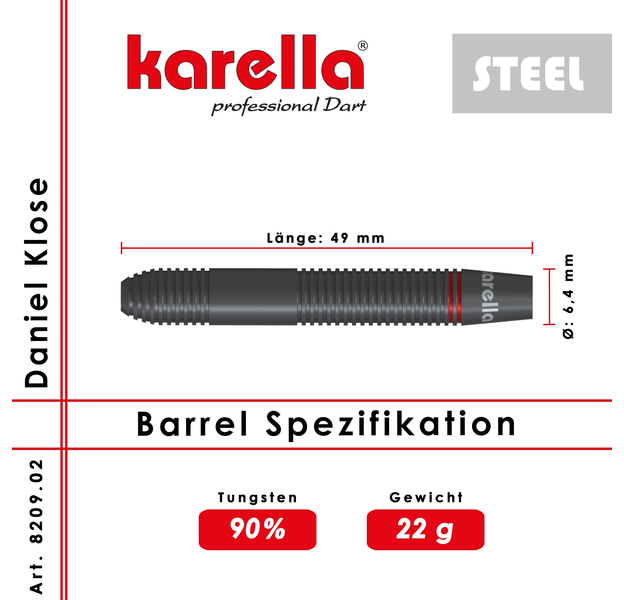 Daniel Klose, Steeldart 90% Tungsten, 22gr, 9 image