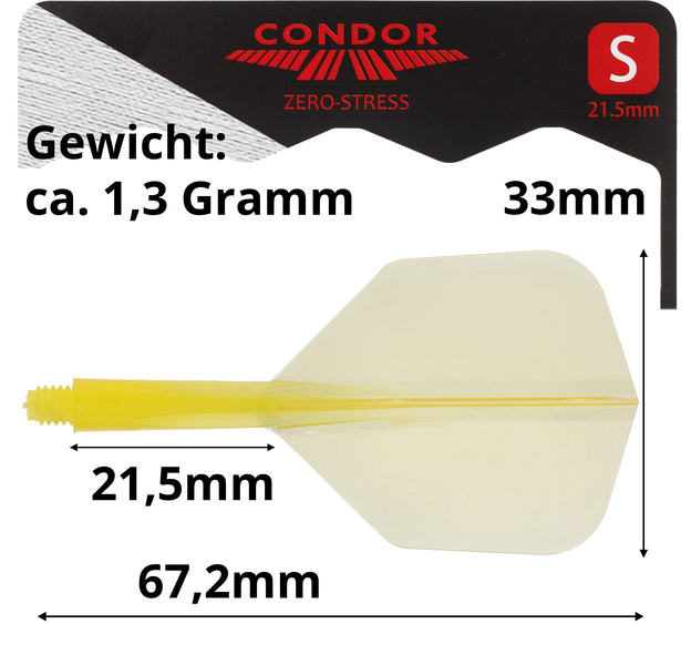 Condor Dartflight Zero Stress, Small S, short, Gelb, Gr. S, 21,5mm, 5 image