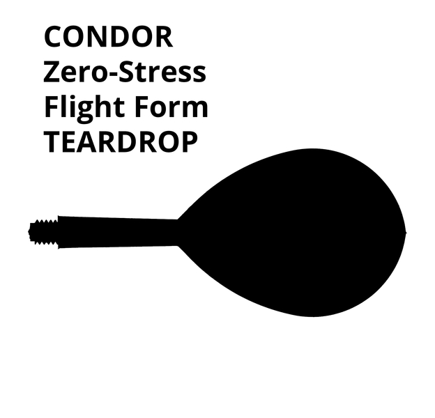 Dartflight Zero Stress, Teardrop S, weiß, 21,5mm, 7 image