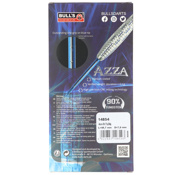 Steeldart Azza ist aus 90% Tungsten, Silber Blau, 24gr, 7 image