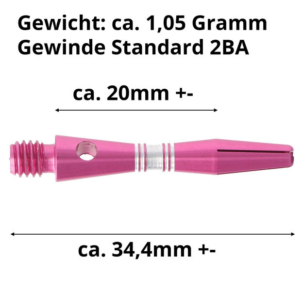 Aluminium Dartschaft Pink, X-Short, 3 Stück, 6 image
