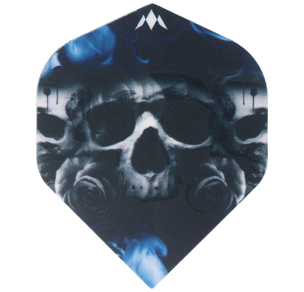 Totenkopf Dart Flights Skull, blau schwarz, No2, 3 Flights, 6 image