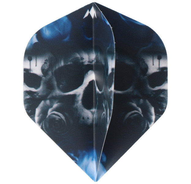 Totenkopf Dart Flights Skull, blau schwarz, No2, 3 Flights, 5 image