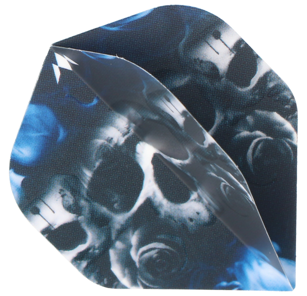 Totenkopf Dart Flights Skull, blau schwarz, No2, 3 Flights, 2 image