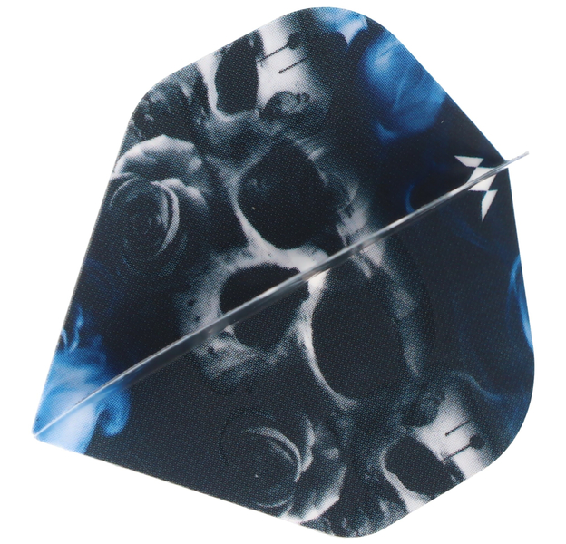 Totenkopf Dart Flights Skull, blau schwarz, No2, 3 Flights, 3 image