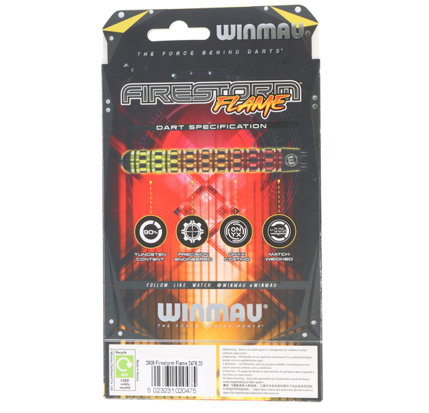 Winmau Firestorm FLAME Softdart, 90% Tungsten Schwarz, 20 Gramm, 10 image