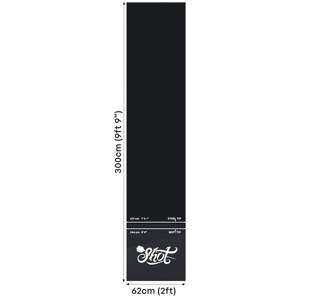 Dartmatte schwarz mit Abwurflinie 237cm, 300 x 60 cm, 5 image