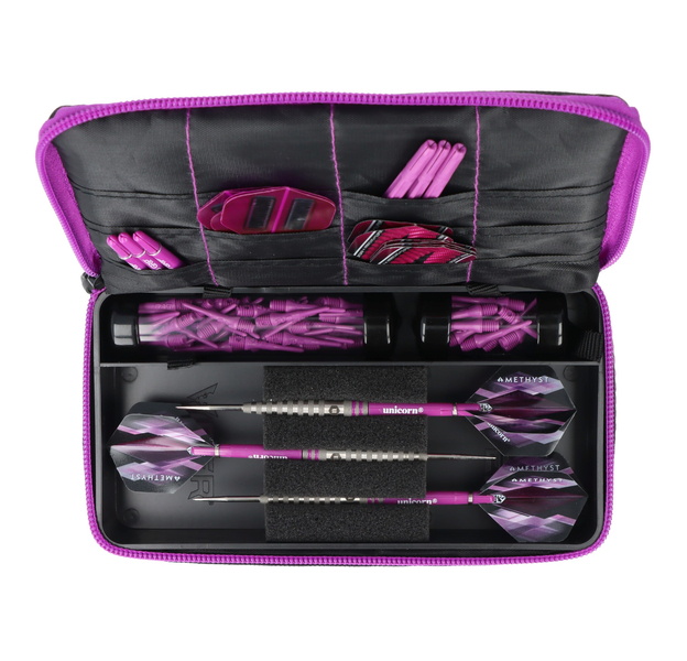 Darttasche Nylon für 3 Dartpfeile, pink schwarz, 4 image