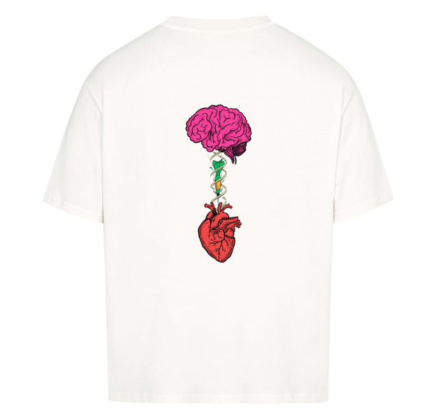 BRAIN-DART-HEART | Oversized Shirt, Farbe: Weiß, Größe: L, 2 image