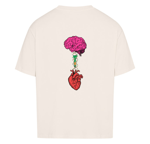 BRAIN-DART-HEART | Oversized Shirt, Farbe: Natural Raw, Größe: M