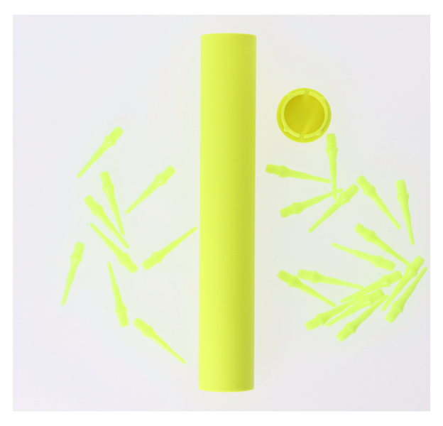 Dartröhrchen für Spitzen, neon gelb, mit extrem haltbaren Deckel, 2 image