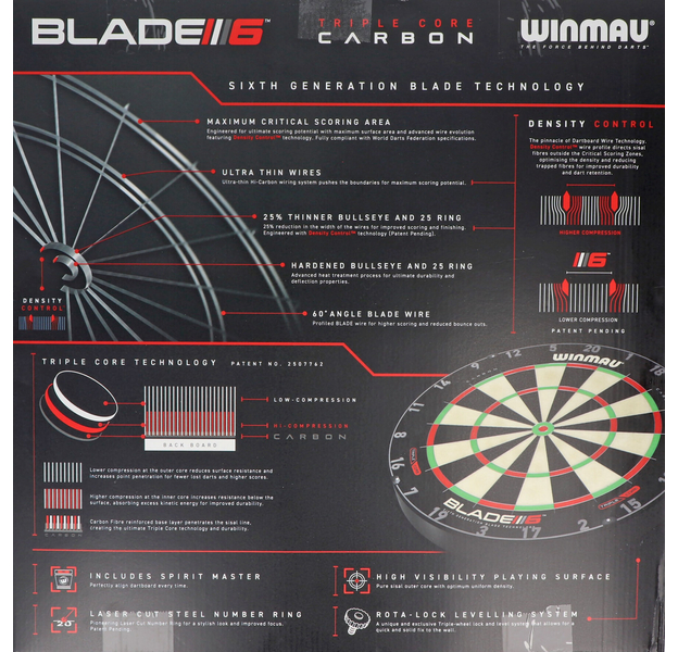 Winmau Blade 6 Triple Core Carbon Dartboard, 3032, 8 image