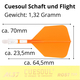 Cuesoul integrierte Dart Flights AK7, Standard S, Orange Transparent, 6 image